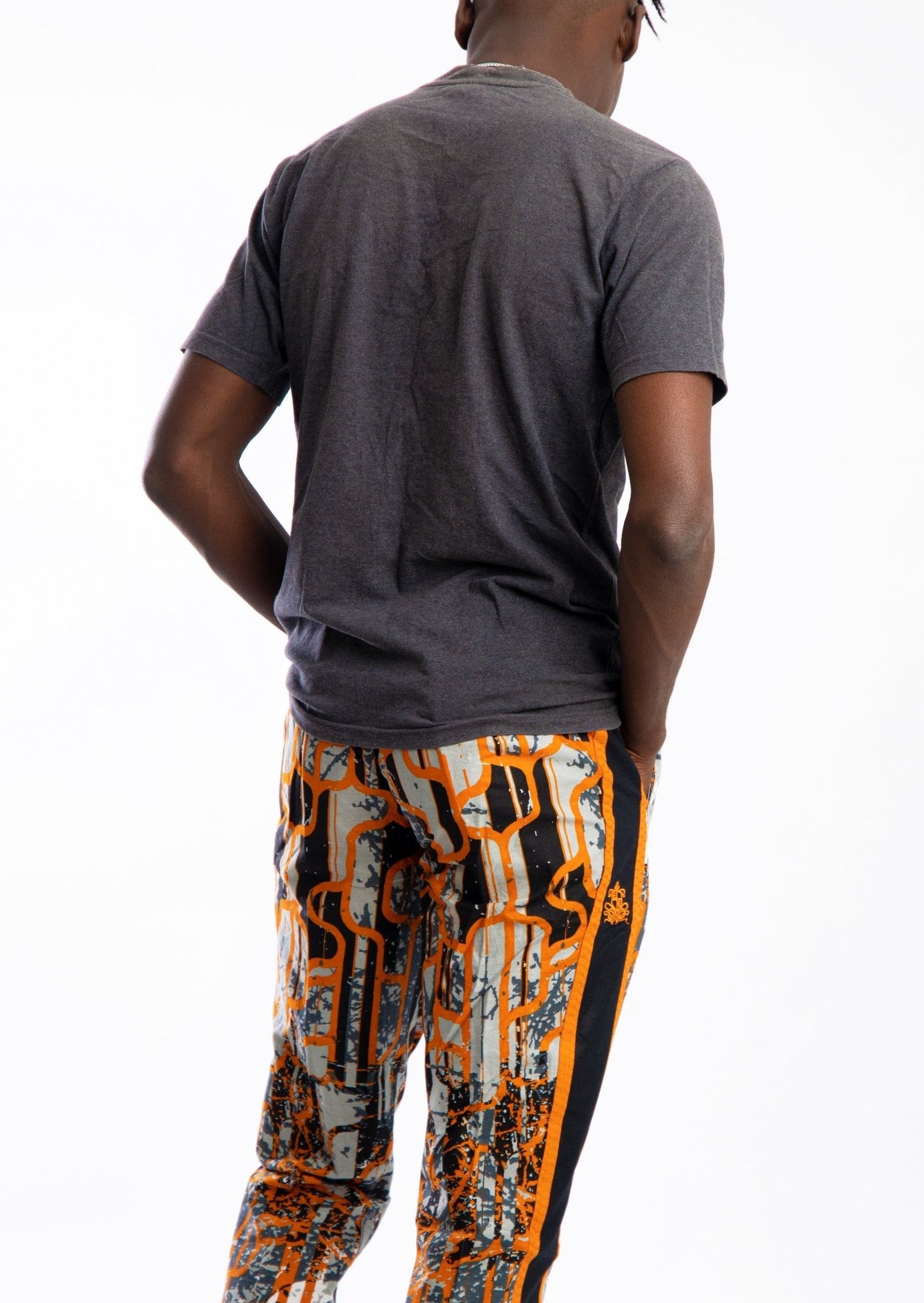 Multicolour pant with yellow and black contrast strip