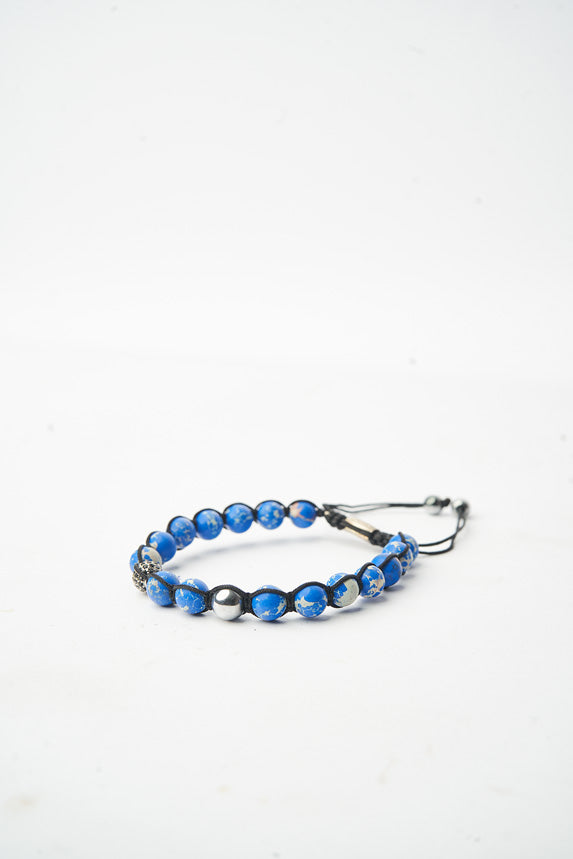 SINGLE GEMSTONE MACRAME Bracelet made with pave beads -