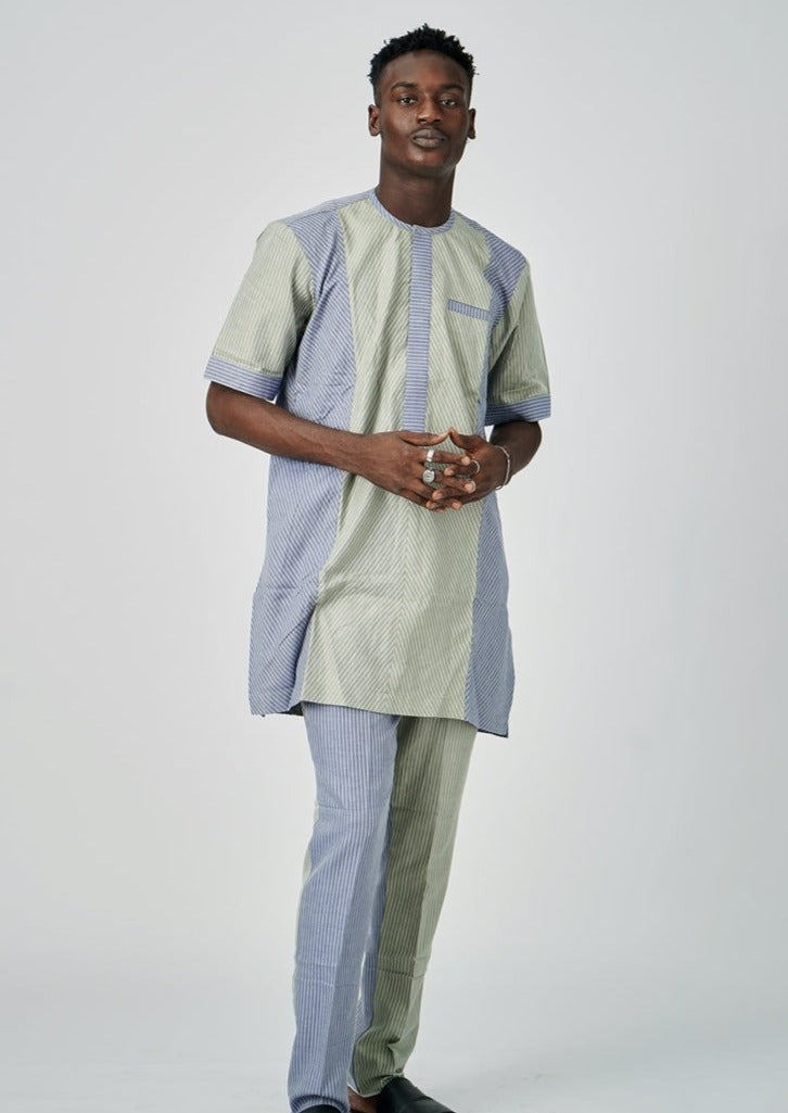 DUAL FABRIC Geometrical Native attire