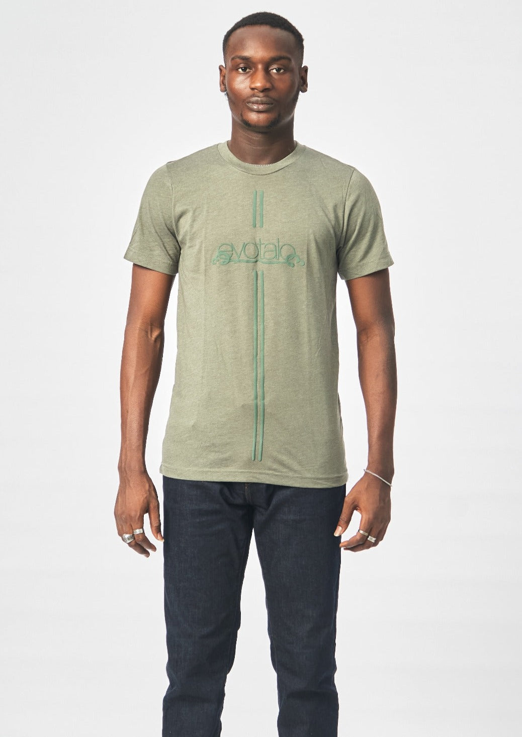 EYOTALO BRAND PUFF PRINT T-SHIRT -Heather Green-